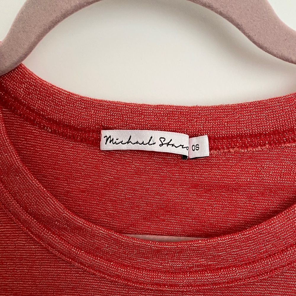 Michael Stars Red Long Sleeve Tee - Picture 2 of 6